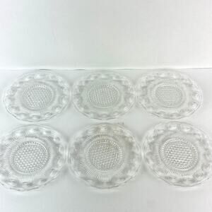 US Glass Company Manhattan Clear Bread & Butter Plates Set of 6